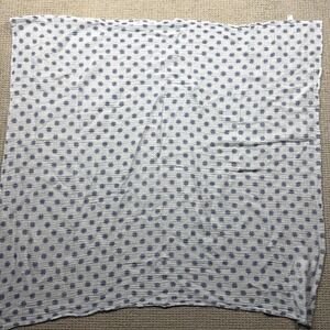 HB Baby Blanket 46x46‎ 100% Cotton White/Blue gauze